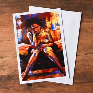 Carte afro-américaine, carte culturelle noire, carte afro-américaine de femme, carte de Kwanzaa, art nubien, carte afrocentrique, carte de voeux ethnique, vie