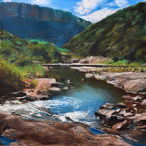 Original Oil landscape painting, South African landscape painting, African American painting, traditional painting, oil painting on canvas