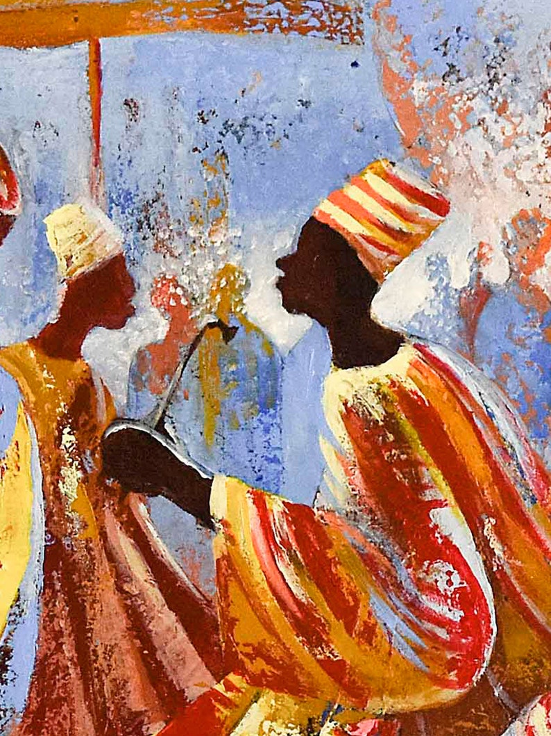 Ethnic Wall Art, African Wall Art Painting, Kwanzaa Art, Large Original