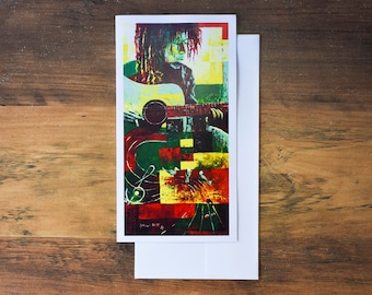 Bob Marley painting greeting card, Reggae art card, African American card, Black Cultural Card, art greeting card, boho art, Nubian art