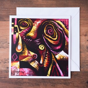 Father&#39;s Day card, Abstract painting art card, African American card, Black Cultural Card, Kwanzaa card, art greeting card, boho art card