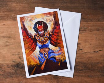 African American card, Black Cultural Card, Ma&#39;at Card, Kwanzaa card, goddess card, Egyptian card, Afrocentric Card, art greeting card