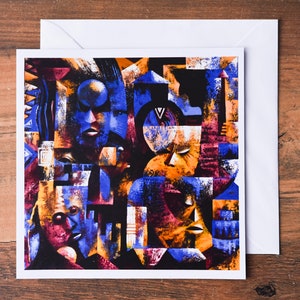 Presente de Dia dos Pais, cartão afro-americano, cartão cultural negro, arte núbia, cartão africano, cartão étnico, cartão boho