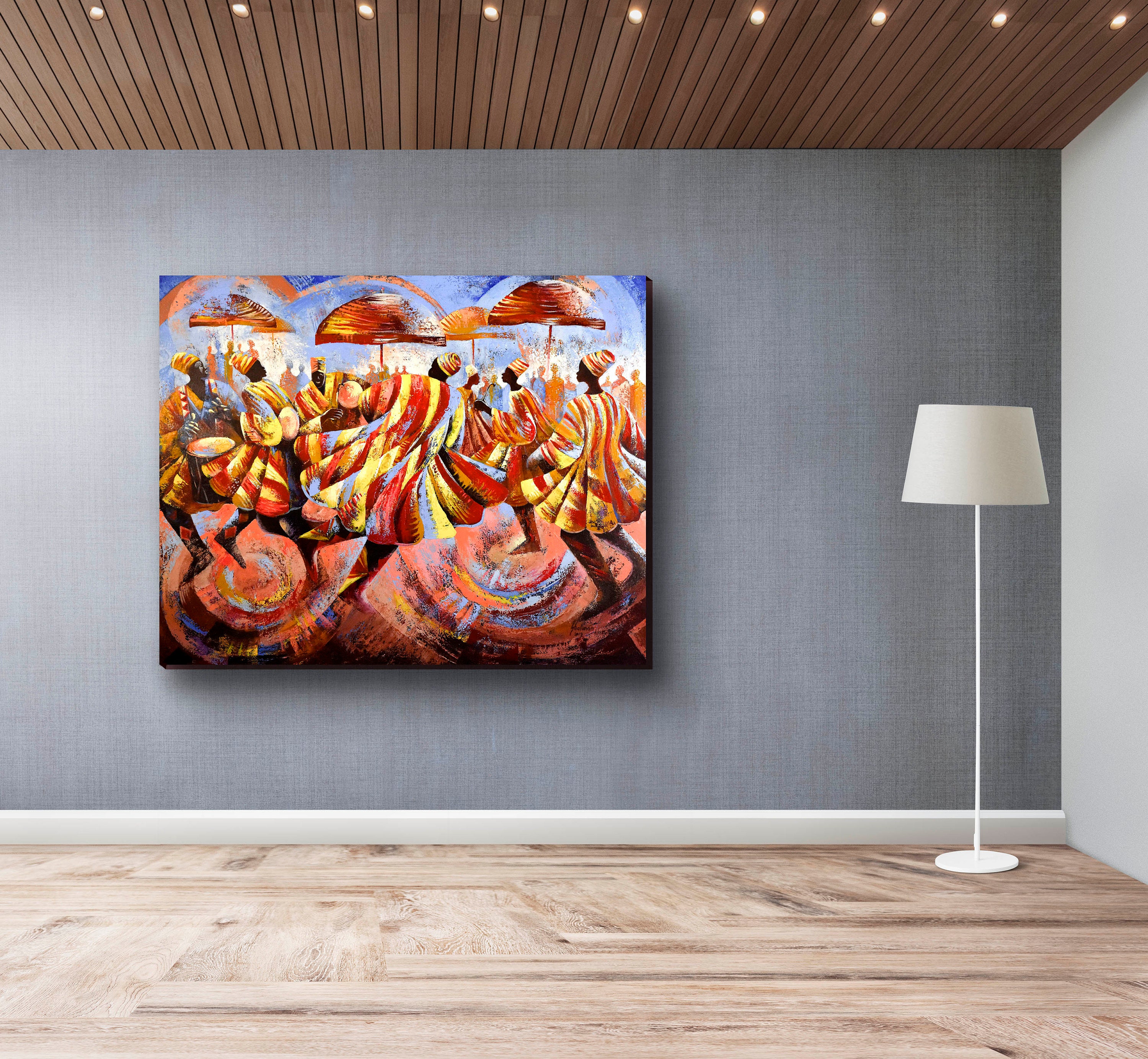 Ethnic Wall Art, African Wall Art Painting, Kwanzaa Art, Large Original