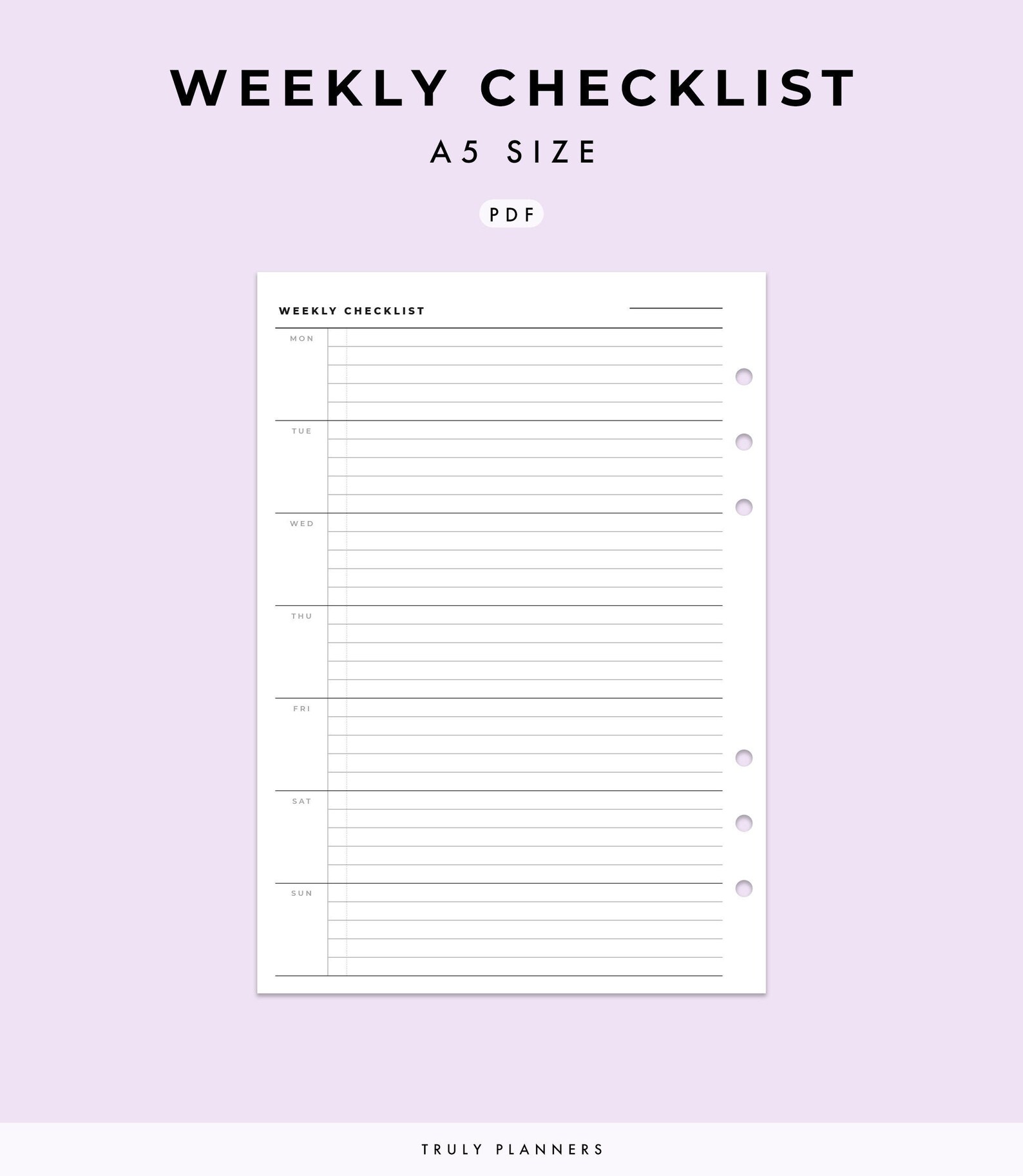 Weekly Checklist Printable A5 Agenda Inserts To Do List Etsy weekly-checklist-printable-a5-agenda-inserts-to-do-list-etsy