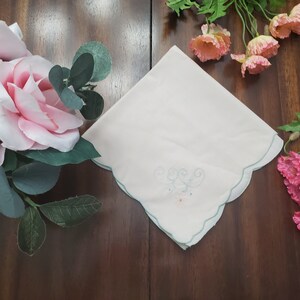 Vintage Floral Embroidered Handkerchief