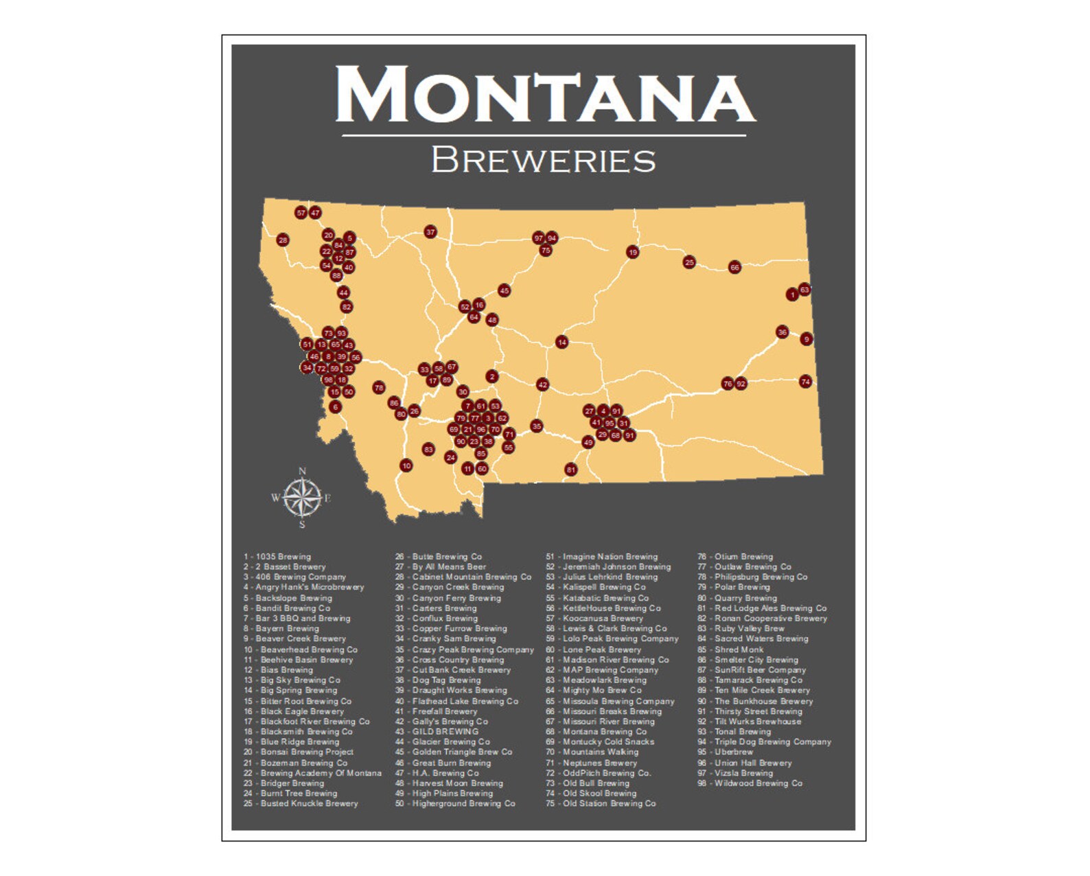 Montana Brewery Poster Digital Download Etsy