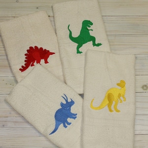 Dinosaur Hand Towel, Jurassic Park Dinosaurs,  Custom Embroidered