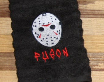 Hockey Mask Horror Personalized Jason Horror Hand Towel Halloween Hand Towel for Kitchen or Bathroom