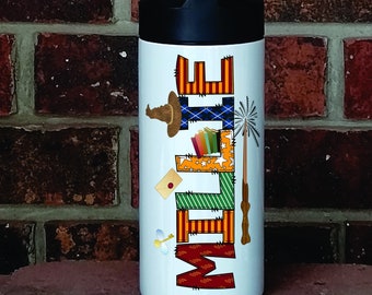 Personalized Wizard Water bottle, Kids Super Hero Water Bottle, kids water bottle, Multible Sizes
