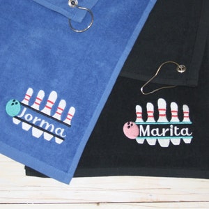 Monogrammed Bowling Towel: Personalized USA Cotton Gym Towel