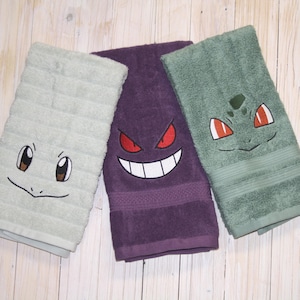 Character faces embroidered Hand towels