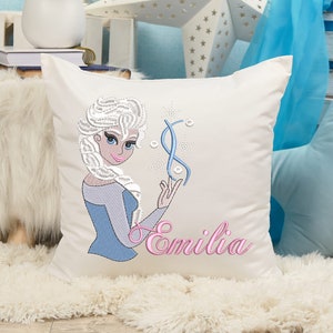 Princess Pillow, Custom Personalized Elsa or Anna Pillow Cover, Custom name and design