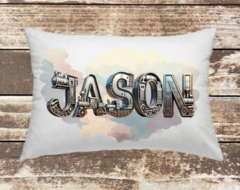 Personalized Train Pillowcase: 3D Letter Name Pillow