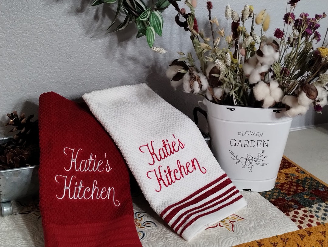 Personalized Embroidered Kitchen Towel 1 & 2 Piece Set Kitchen Towel
