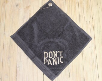 "Don't Panic" Beach Towel - Hitchhiker's Guide To The Galaxy Gift, 30x60 Inches
