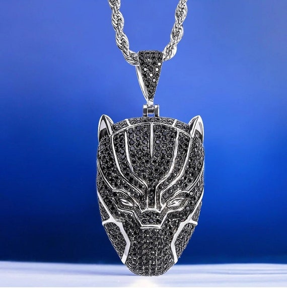 Black panther diamond necklace outlet