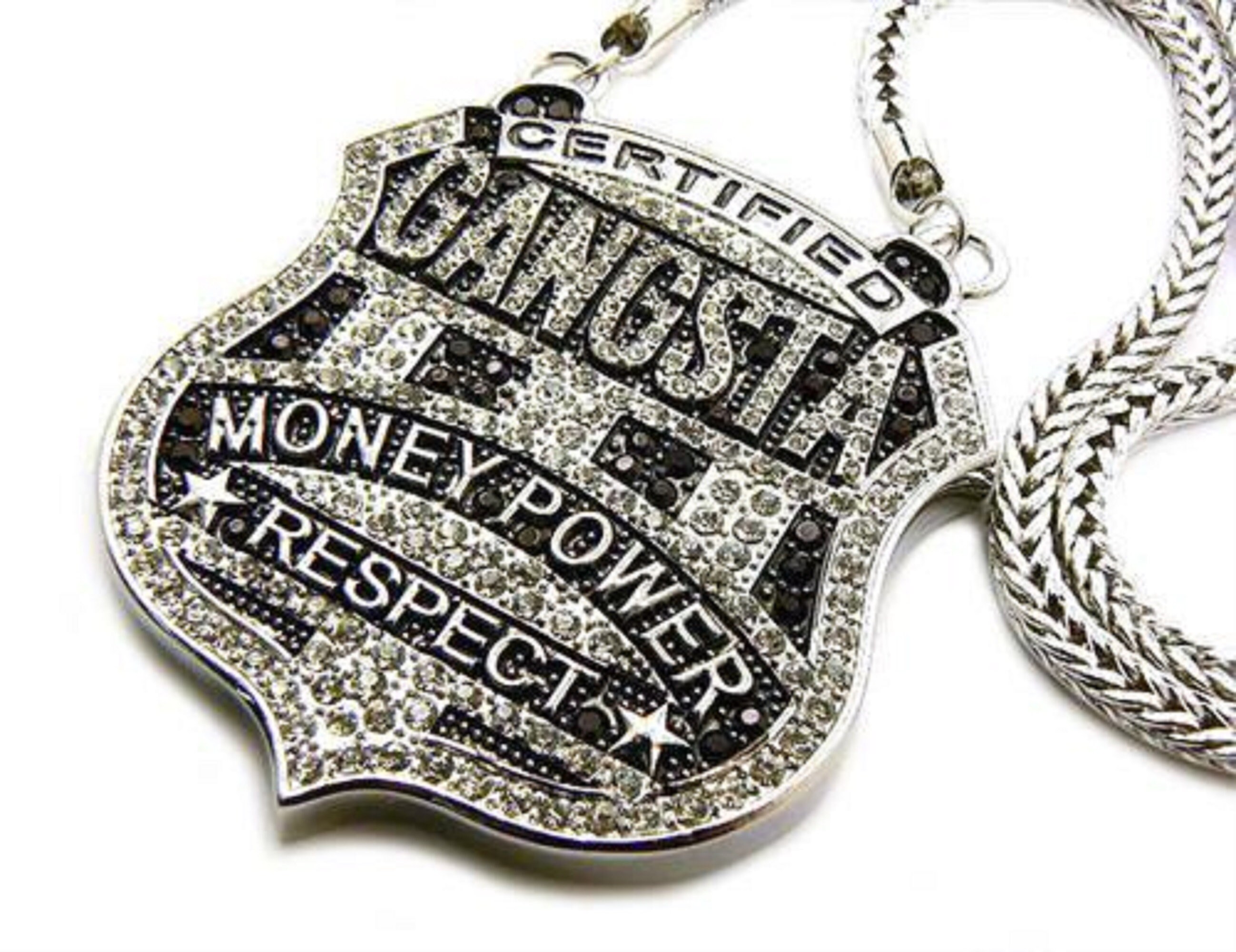 The gangsta 14k Gold Plated 925 Silver Sterling Diamond Studded Iced