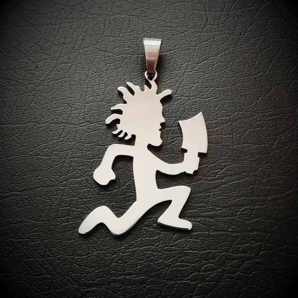 Hatchet Man White Gold Plated 925 Sterling Silver Pendant .