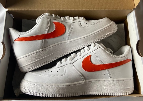 Orange Swoosh Customized Nike Air Force 