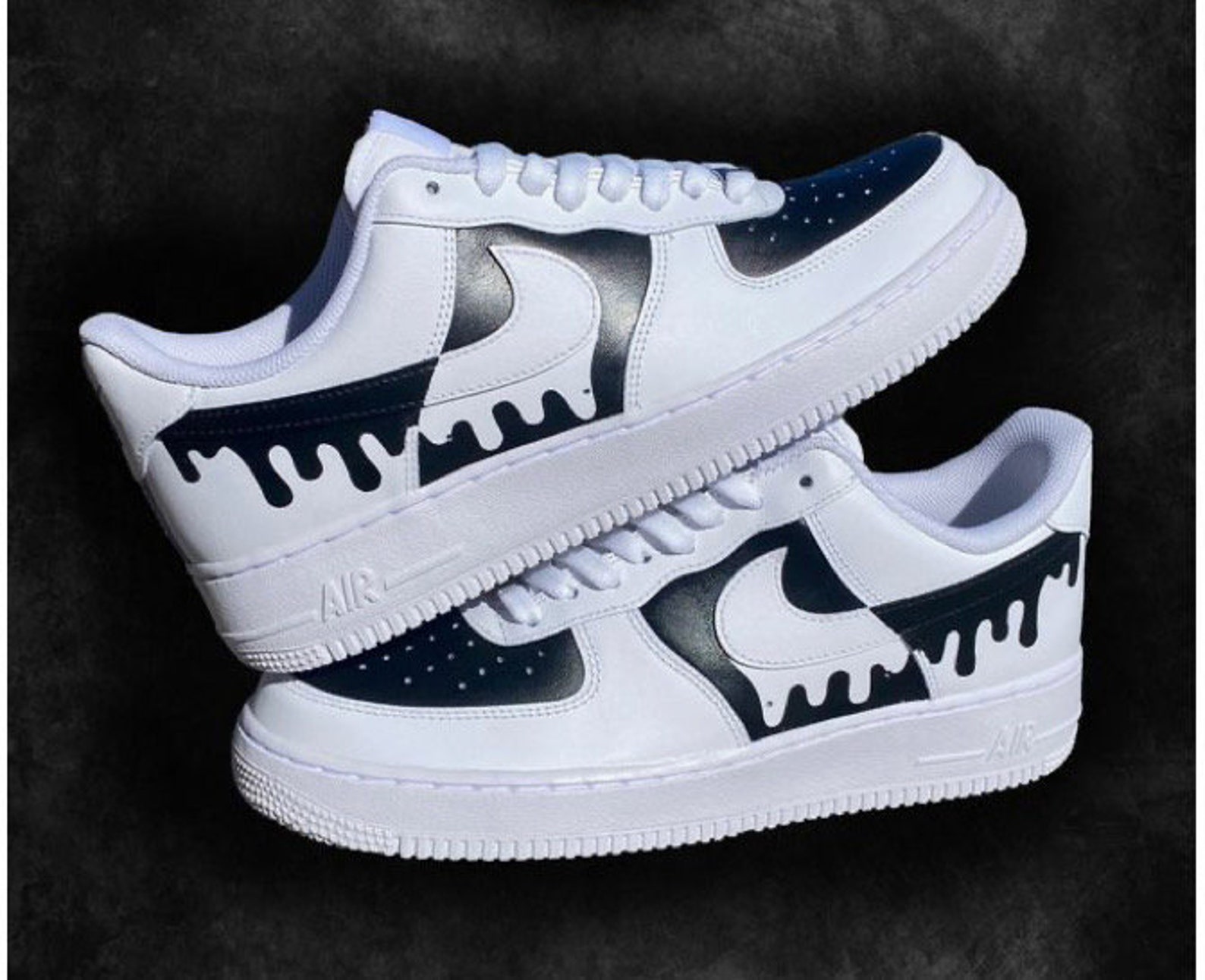 nike air force 1 dripping black