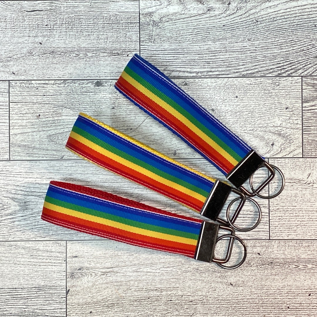 Pride Key Rainbow Pride Ribbon Key Fobs - Etsy