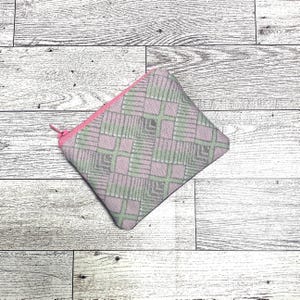 Pink and Purple Coin Purse Zipper Pouch - Vintage Fabric