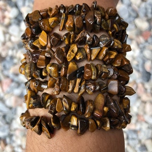 Tigerauge Chip Armband | Reiki Aufgeladene | Ethisch | UK | Heilkristalle