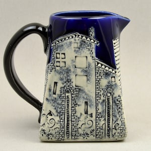 Handmade Ceramic creamer, Milk jug, Artisan porcelain pitcher, Syrup pitcher
