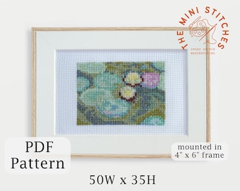 Water Lilies Cross Stitch Pattern: Monet Inspired (PDF Pattern)