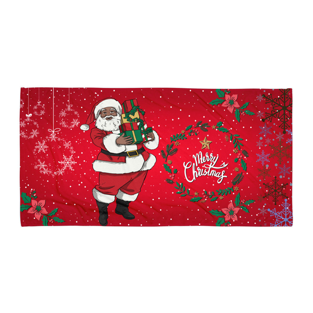 African American Santa Towel Black Santa Christmas Etsy