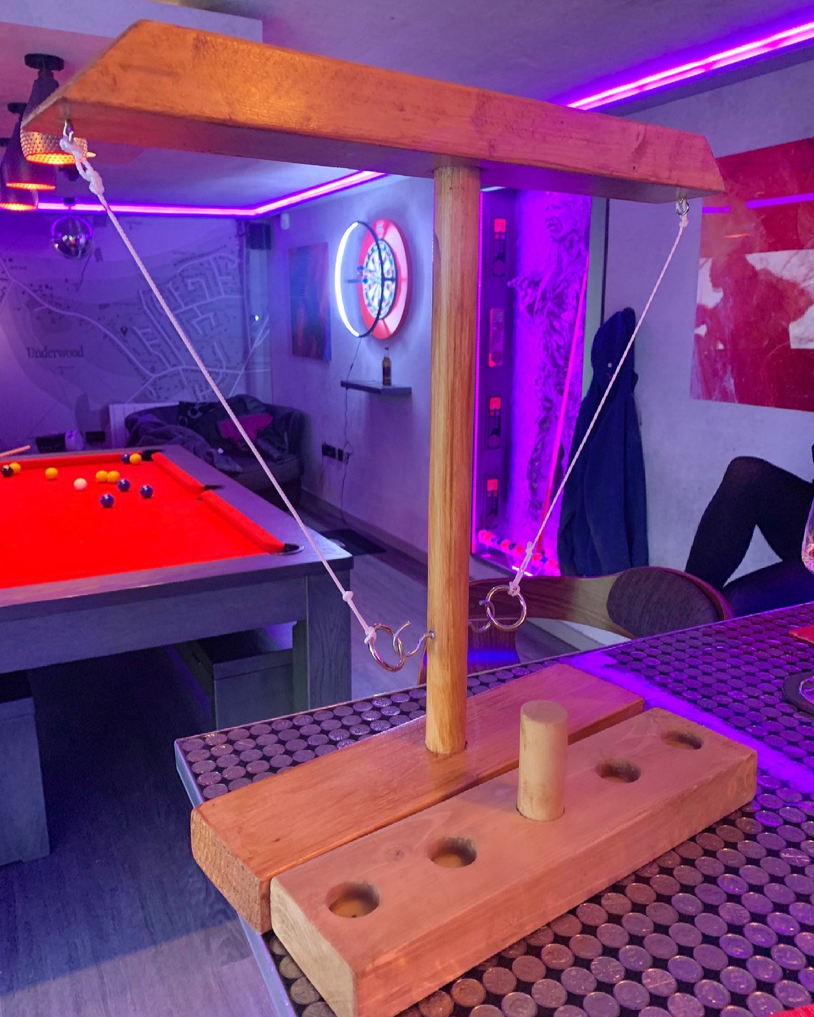 SWING SHOT UK Hook and Ring Drinking Game Wood Treated Etsy