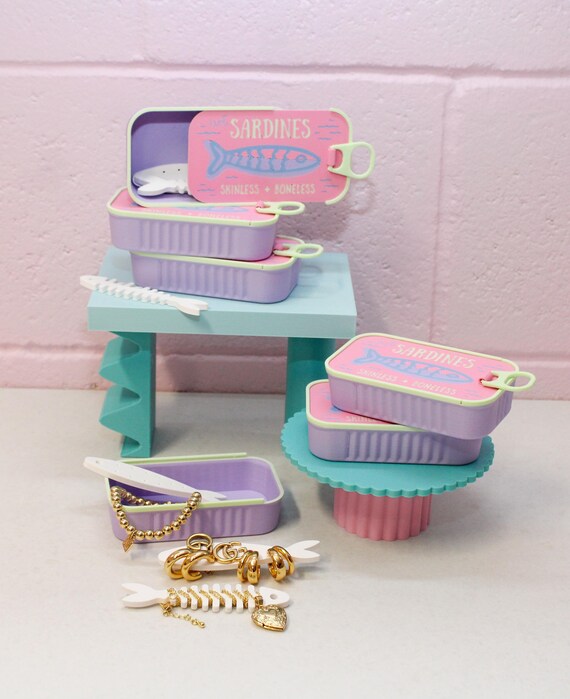 Sardine Jewelry Travel Case | Sardine Tin Jewelry Organizer | Fish Jewelry Box | Travel Jewelry Storage | Cute Gift for Jewelry Lovers