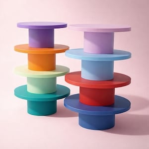 3D Printed Round Riser Set | Photography Props, Cake Stands, Display Stands