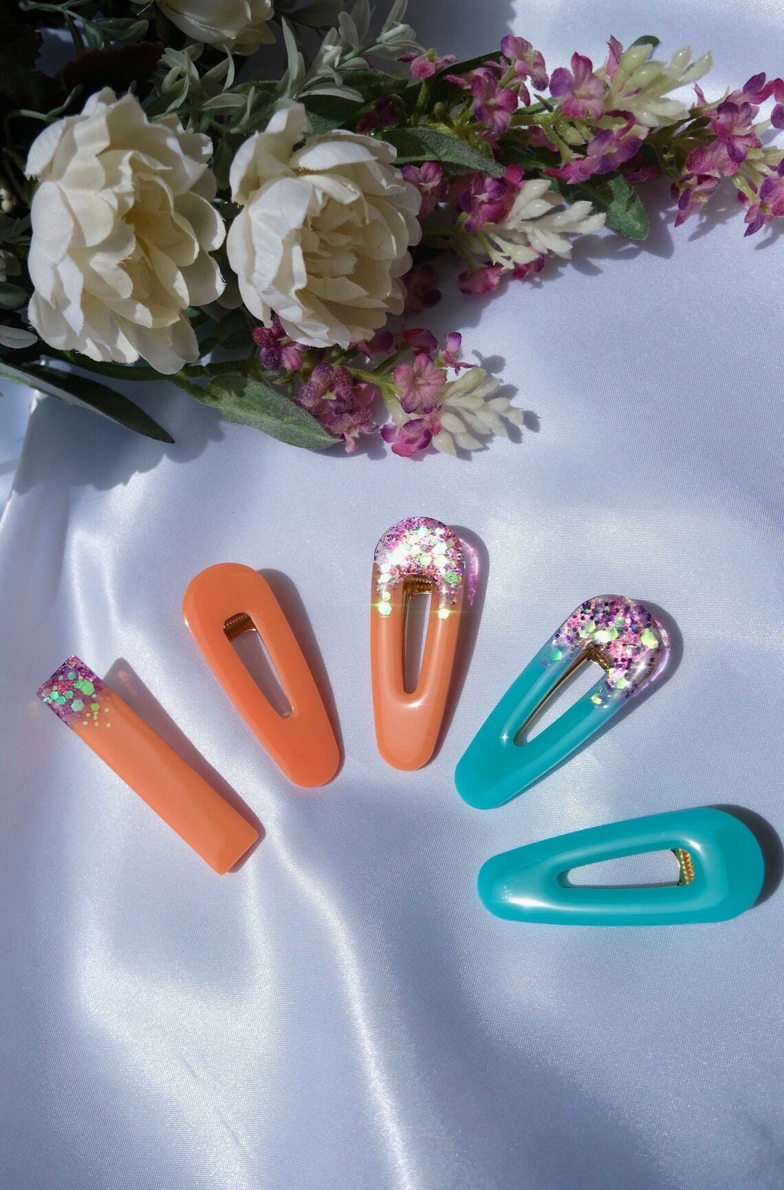 Handmade epoxy resin hair clip Etsy