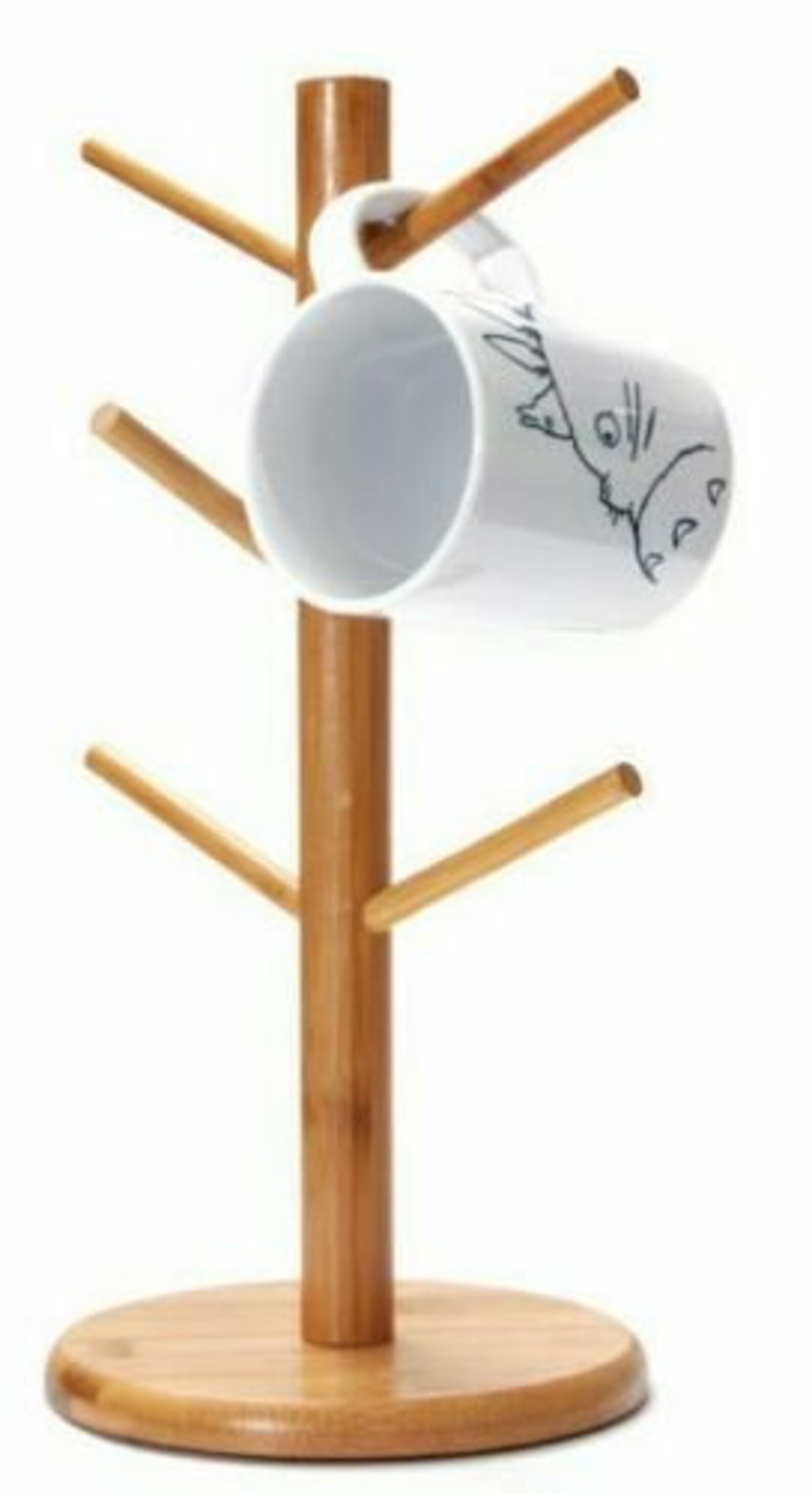 New Bamboo Cup Mug Tree Holder Six Armed EcoFriendly Natural Etsy