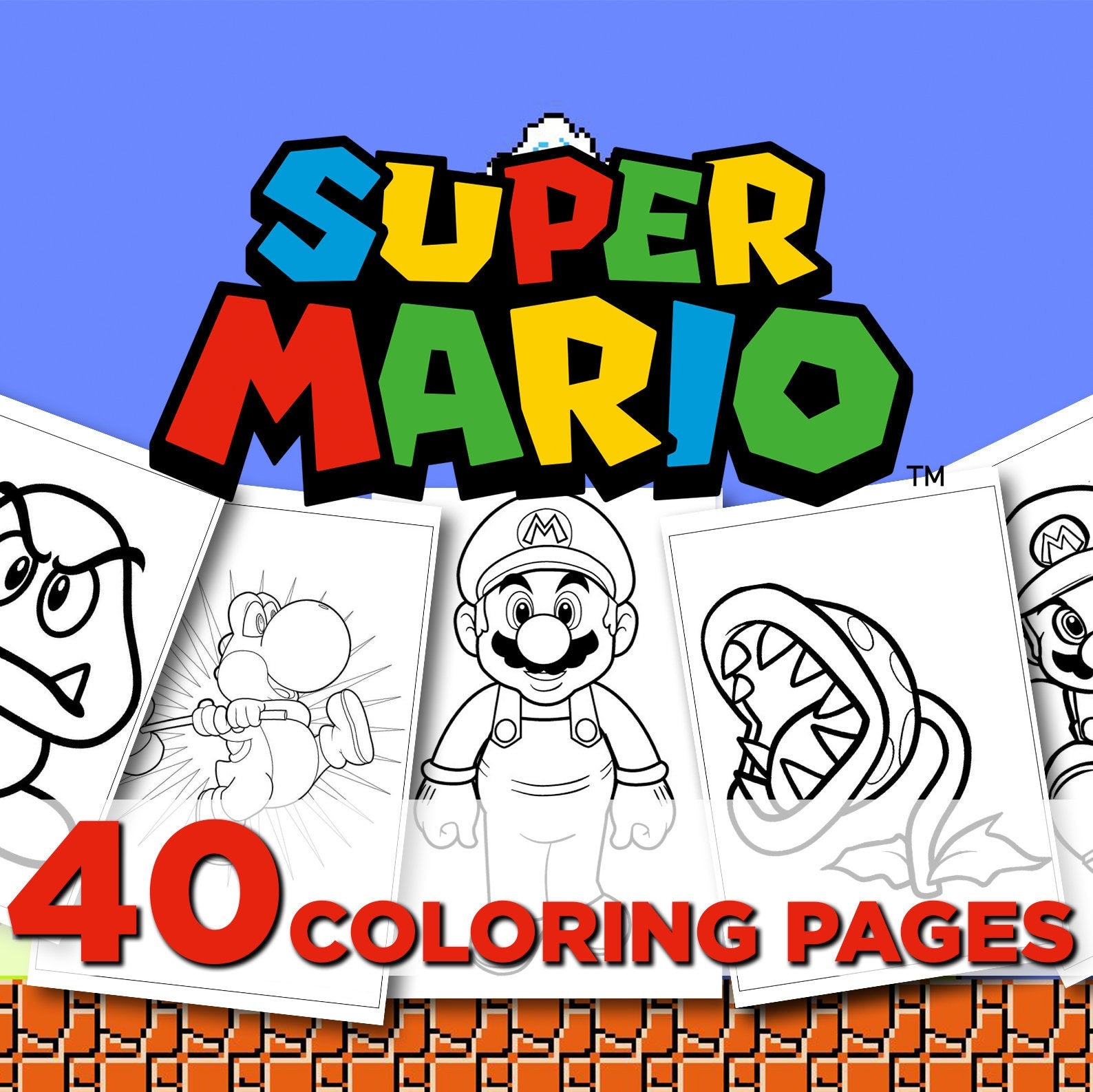 mario coloring pages for kids printable