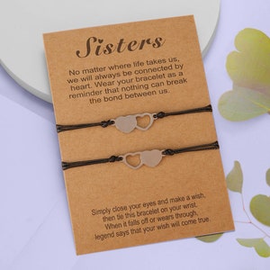 Sisters Bracelet For 2 • Matching Heart Shaped Bracelets For 2 • Friendship Bracelets Jewelry