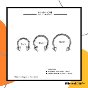 16g Internal Thread Horseshoe Nose Ring - Surgical Steel, 8mm & 10mm, U-Shaped Hoop For Septum, Lip, Rook, Daith Piercing (9-Piece Set With Taper Tool)