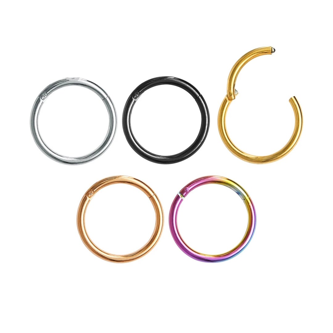 16G Stainless Steel Hinged Nose Ring Septum Hoop Men's/women's Jewelry