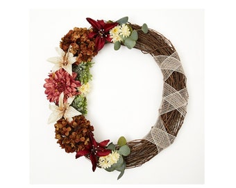 VADCAD Spring Wreath 24 Inch - Summer Flower Wreath - Front Door Wreath – Artificial Flowers – Welcome Wreath – Modern Home Décor