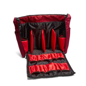 VADCAD Travel Bar Crimson Red & Black, Water Resistant, Bartending Supplies, Pockets for a Cocktail Kit Bag Only, 16H X 13W X 5D image 2