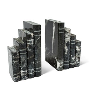 Solid Marble Bookends: Library Style Decorative Book Stoppers