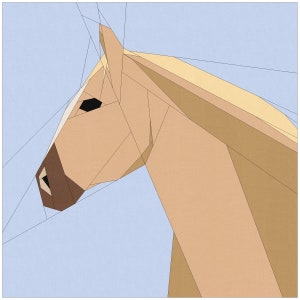 14&quot; Horse Foundation Paper Piecing Quilt Block Pattern FPP