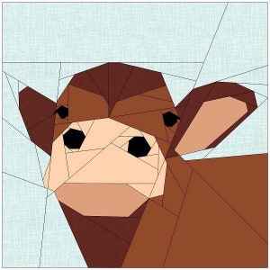 14 Cow Foundation Paper Piecing Quilt Block Pattern FPP image 1