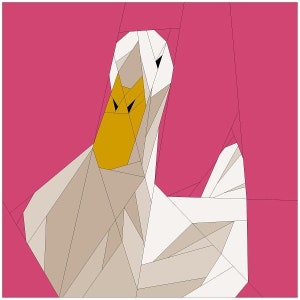 14" Duck Foundation Paper Pieced Quilt Block Pattern FPP