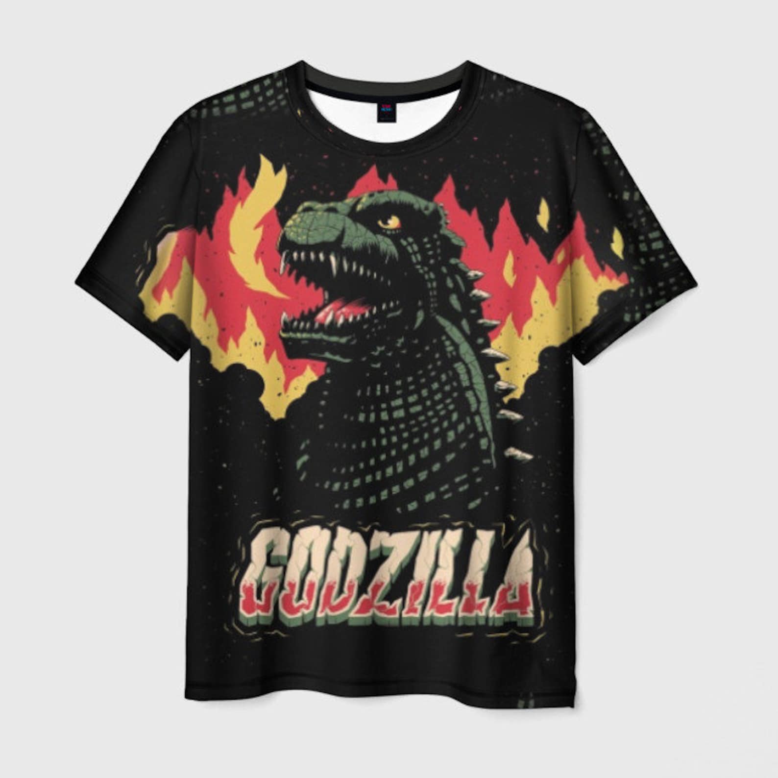 Godzilla Retro TShirt High Quality Graphic Tee Men's Etsy