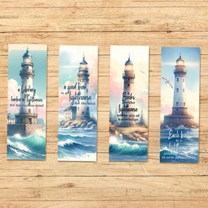 Lighthouse with sayings bookmarks, lighthouse, bookmark, books, gifts
