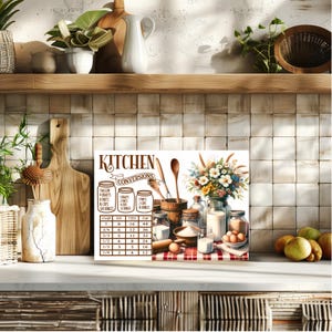 Kitchen Measurement Conversions Glass Cutting Board, housewarming, gift, kitchen