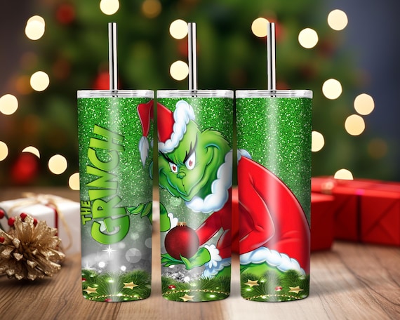 Grinch Christmas 20oz Tumbler: Evil Cartoon Face